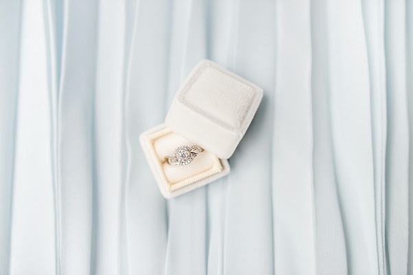 Diamond ring in white ring box