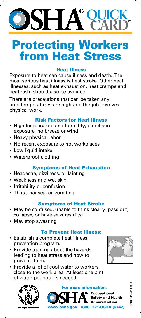 OSHA Protecting Workers from Heat Stress
